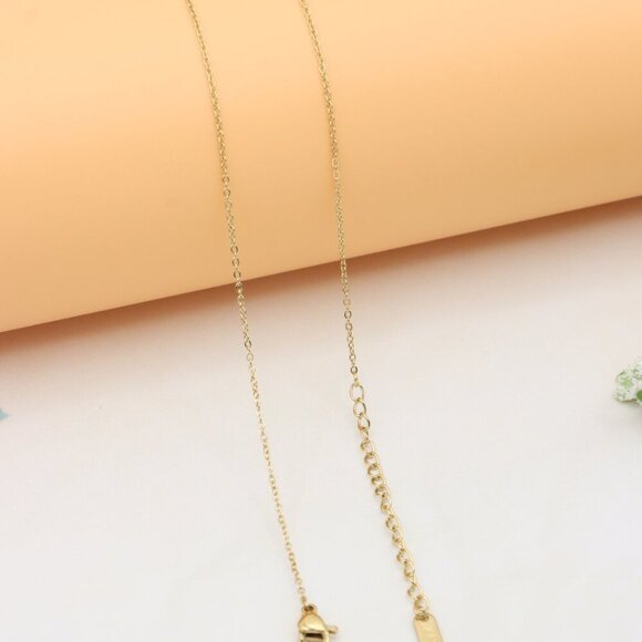 Red Heart Pendant Yellow Necklace with Elegant Gold Plated Chain, XPNL0377 - Picture 13 of 13